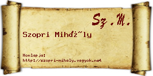 Szopri Mihály névjegykártya